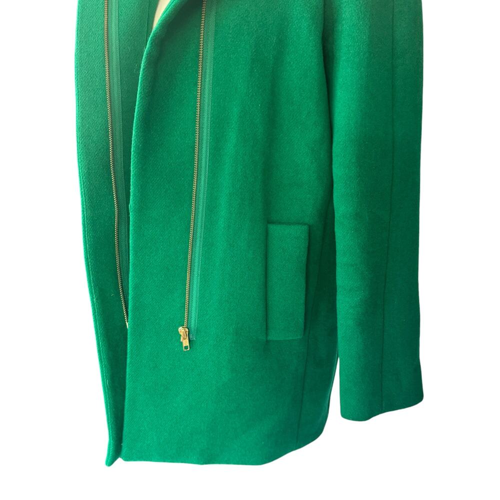 J. Crew Wool Blend City Coat Emerald Green Size 0 Style‎ F5325 - Picture 8 of 13
